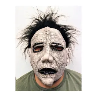 Siyah Saçlı Michael Myers Lateks Yüze Tam Yapışan Et Maske Korku Maskesi (5643)