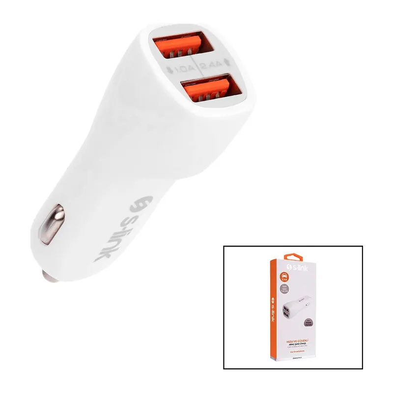 S-LİNK IP-805 DUAL USB 2XUSB OTO - ARAÇ ÇAKMAKLIK ŞARJ BAŞLIK 2.4 A (5643)