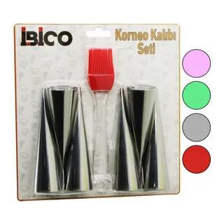 7PCS 6-KORNEO KALIP - 1-SİLİKON FIRÇA PASTA DEKORASYON SETİ ÇAP:3.4CM X UZUNLUK:12CM (5643)