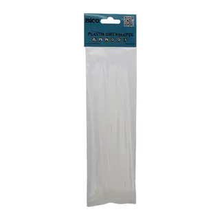 25PCS BEYAZ 3.6X200MM PLASTİK CIRT KELEPÇE (5643)