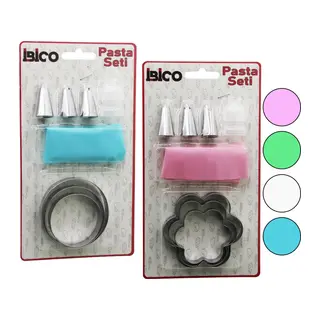 8PCS PASTA SÜSLEME SETİ - 3-KURABİYE KALIP=YUVARLAK - ÇİÇEK 1-KREMA TORBASI - 3-METAL+1-PLS.UÇ (5643)