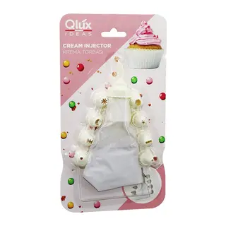 QLUX L-00172 AVANTAGE 10PCS KREMA TORBASI - SÜSLEME BAŞLIK SETİ 1-BEYAZ TORBA - 9-KREM BEYAZI PLASTİK BAŞLIK (5643)
