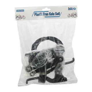 PLASTİK BİSİKLET FREN TAKIMI SET 2PCS FREN KOLU - 1PCS FREN TELİ - 4PCS FREN MEKANİZMA - PABUÇ (5643)