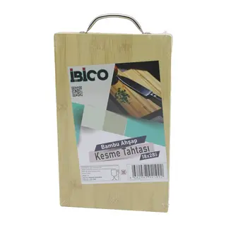 18X28 X 1.7CM LUX AHŞAP BAMBU KESİM PANOSU - KESME TAHTASI METAL KULPLU (5643)