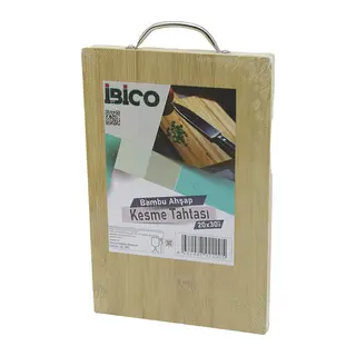 20X30 X 1.7CM LUX AHŞAP BAMBU KESİM PANOSU - KESME TAHTASI METAL KULPLU (5643)