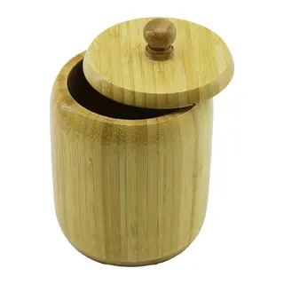 NO-10 AHŞAP - BAMBU ŞEKERLİK KAPAKLI ÇAP: 9CM DERİNLİK: 10.5CM (5643)
