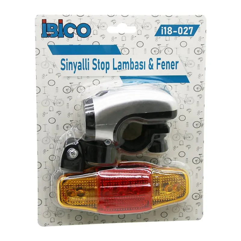 2İN1 BİSİKLET 5 LED FENER - SİNYALLİ STOP LAMBA PİLLİ (5643)