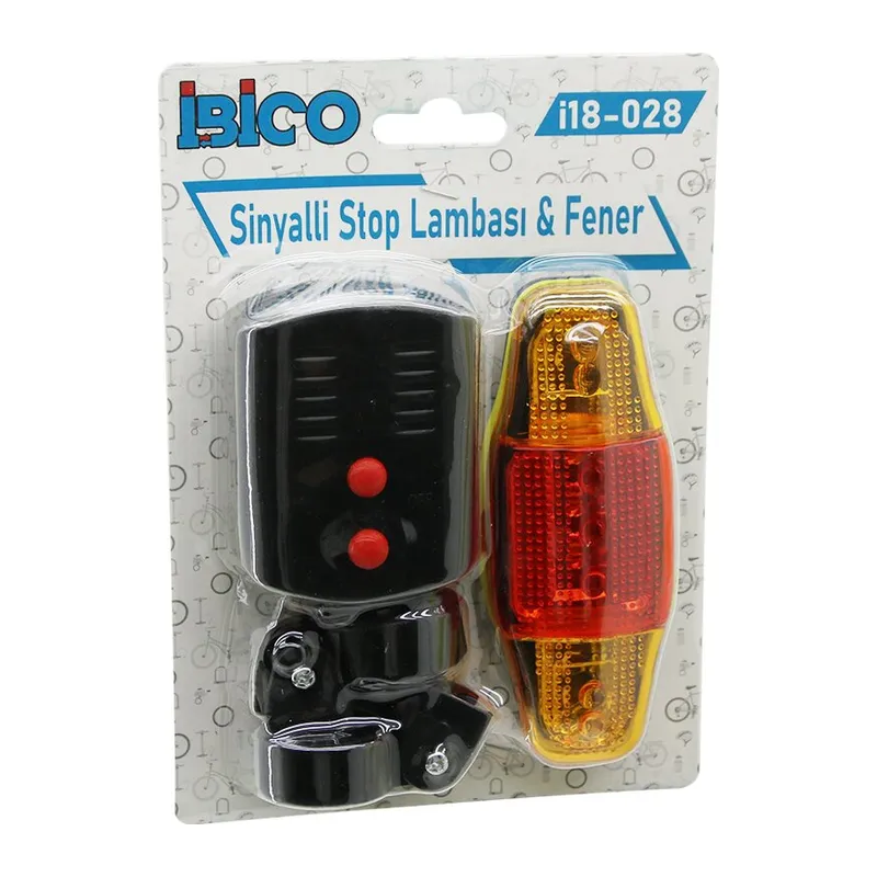2İN1 BİSİKLET COB LED FENER - SİNYALLİ STOP LAMBA PİLLİ (5643)