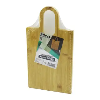DİKDÖRTGEN=22X38CM AHŞAP BAMBU KESİM PANOSU - KESME TAHTASI OVAL KULPLU (5643)