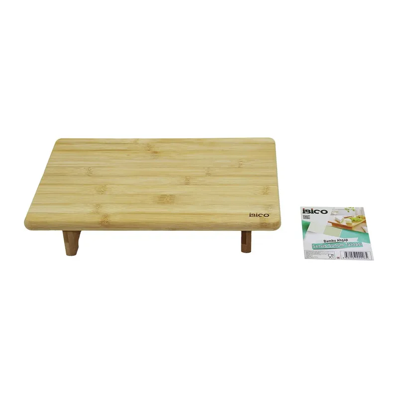 DİKDÖRTGEN AYAKLI MİNİ SOFRA MODEL=32X21.5CM BAMBU AHŞAP KESİM PANOSU (5643)