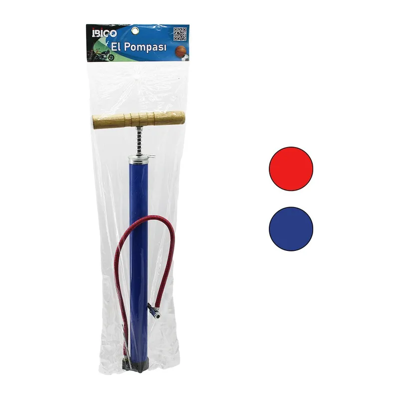 METAL GÖVDE AHŞAP KOL İRAN EL POMPASI 55CM TOP - BİSİKLET - MOTOR AYAKLIK APARATLI (5643)