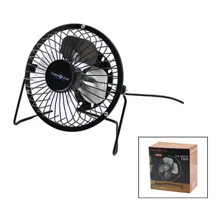 USB - MİNİ FAN METAL KASA - AYAK=360 DERECE MASA ÜSTÜ VANTİLATÖR 4-METAL PERVANE 13.5X11X15CM5V-2.5W (5643)