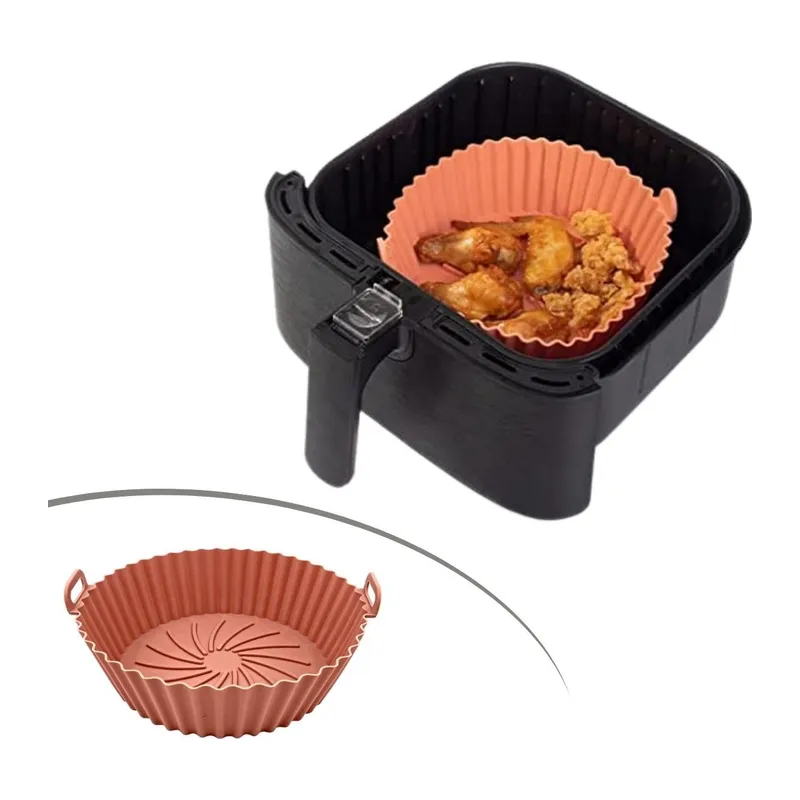 Renkli Isıya Dayanıklı Yıkanılabilir Silikon Fırın Ve Airfryer Yuvarlak Model Pişirme Matı 20 Cm (5643)