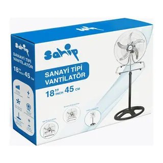 3İN1 KULLANIM 18 İNÇ 45 CM SANAYİ TİPİ AYAKLI VANTİLATÖR 5-METAL PERVANE 3-KADEME HIZ 75WY:150CM FAN (5643)