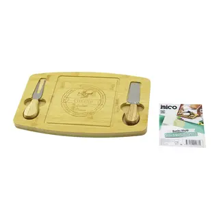 DİKDÖRTGEN - BOMBELİ KENAR2-BIÇAK=SAĞ-SOL AHŞAP BAMBUKAHVALTI PEYNİR SUNUM PANO BIÇAK=AHŞAP SAPLI19X28.7X1.4CM (5643)