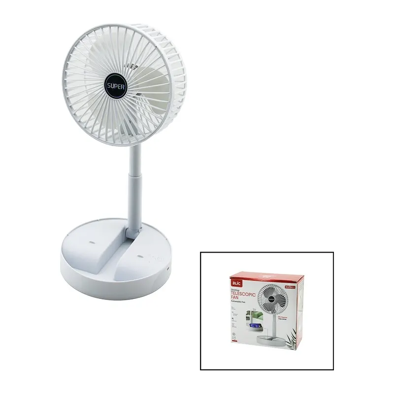 MASA ÜSTÜ VANTİLATÖR USB ŞARJLI KATLANIR FAN=16.4CM - UZAYAN AYAK=12.5-19CM 180 DERECE DÖNEBİLEN TELEFONLUKLU BWFN-11 (5643)
