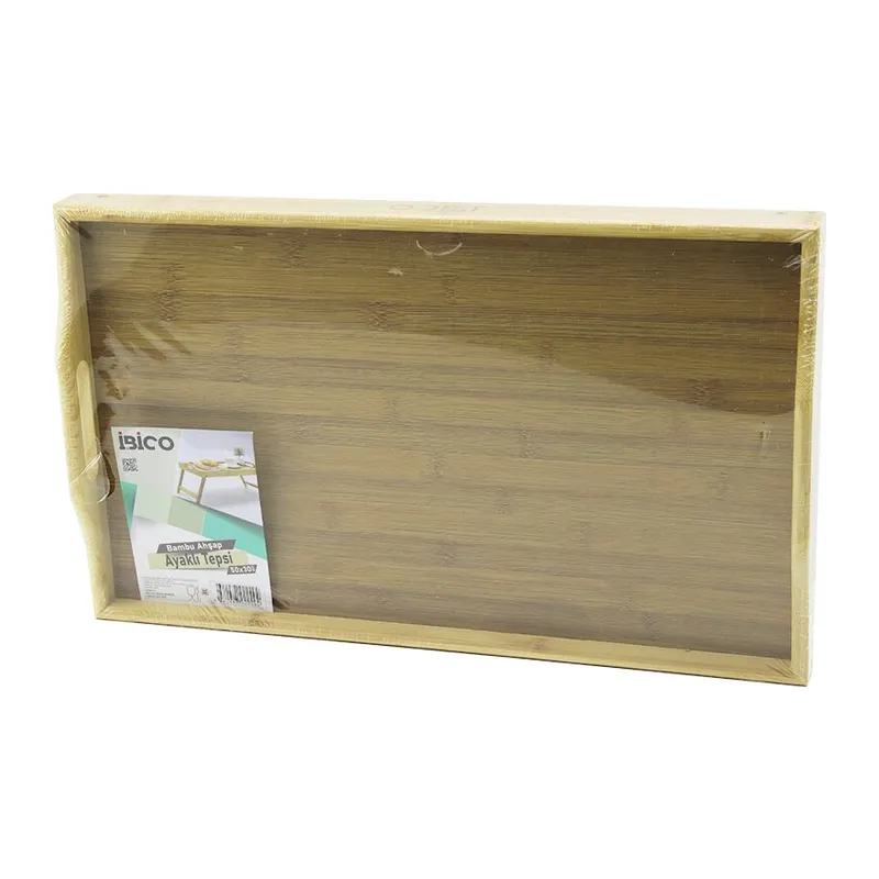DİKDÖRTGEN=30X50CM AÇ KAPA AYAKLI = 20CM AHŞAP BAMBU SUNUM TEPSİ (5643)