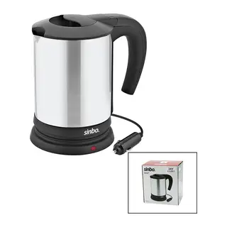 SİNBO SK-8034 24V ARAÇ İÇİ KETTLE PASLANMAZ ÇELİK SU ISITICISI 0.8LT 200W ÇAKMAKLIK FİŞLİ PLASTİK KAPAK - KULP (5643)