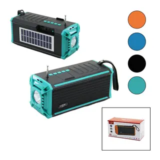 J-İPOK P-520 HASUBA HS-293 FENERLİ SOLAR PANELLİ - USB ŞARJLI BLUETOOTH FM RADYO MP3 USB - TF PLAYER 8W (5643)