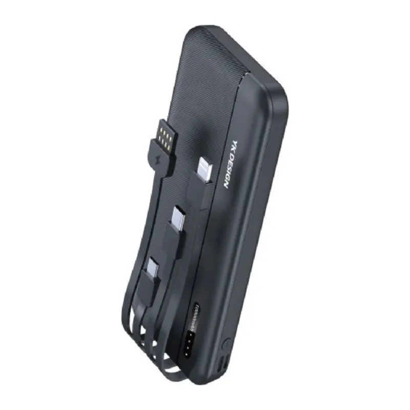 10000 mAh Micro Type-C USB Lightning 4 Kablolu Hızlı Kablosuz Şarj Powerbank (5643)