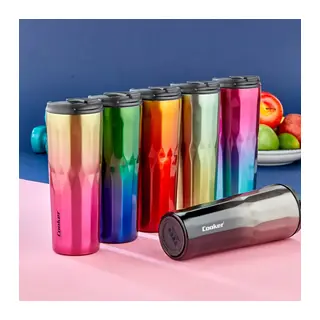 500ML DİAMOND TERMOS BARDAK RENKLİ PASLANMAZ ÇELİK - KAYDIRMAZ TPR TABAN - SIZDIRMAZ KAPAK (5643)