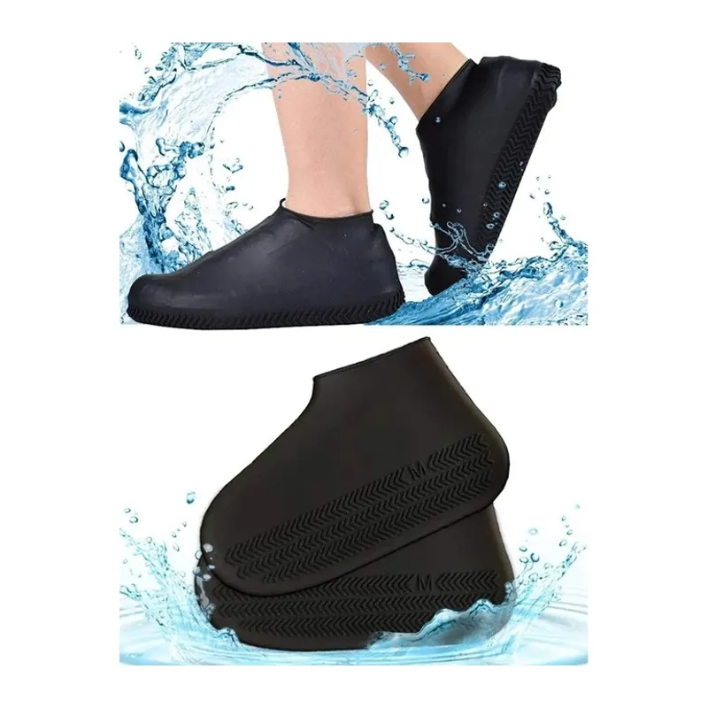 Silikon Ayakkabı Kılıfı Kaymaz Su Kir Geçirmez M Beden Siyah (5643)