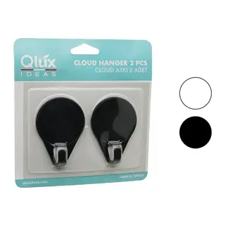 2PCS CLOUD ASKI SİYAH - BEYAZ PLASTİK YAPIŞKANLI MONTAJ (5643)