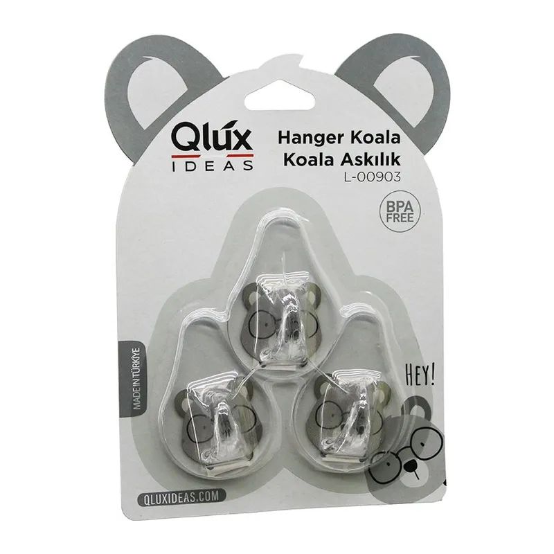 3PCS KOALA ASKI ŞEFFAF ASKI YAPIŞKANLI MONTAJ (5643)