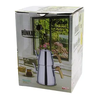 PRAMİT AİLE BOY ÇELİK ÇAYDANLIK SETİ - TAKIMI RENKLİ BAKALİT KULP ÜST DEMLİK: 1.5LT - ALT SULUK: 2.75LT KENDİNDEN SÜZGEÇLİ (5643)