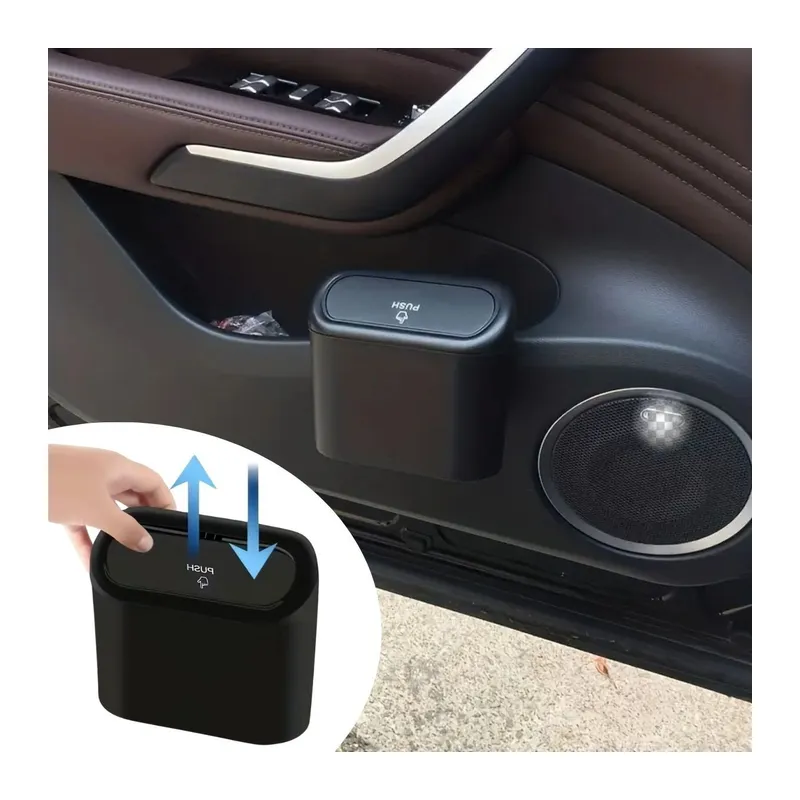 Araç İçi Takılarak Sabitlenebilen Mini Kapaklı Çöp Kovası (5643)
