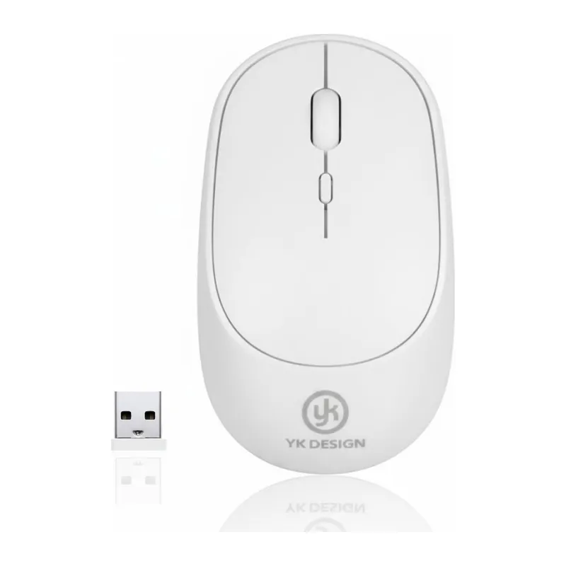 Beyaz Renkli Ergonomik Sessiz Kablosuz Mouse – USB Alıcılı, Ofis ve Oyun İçin Konforlu Bilgisayar Faresi MS6310 (5643)