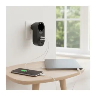 2 USB,1 TYPE-C Girişli 1'li Çocuk Korumalı,Isıya Karşı Dayanıklı 2500Watt Termal Akım Korumalı Priz (5643)