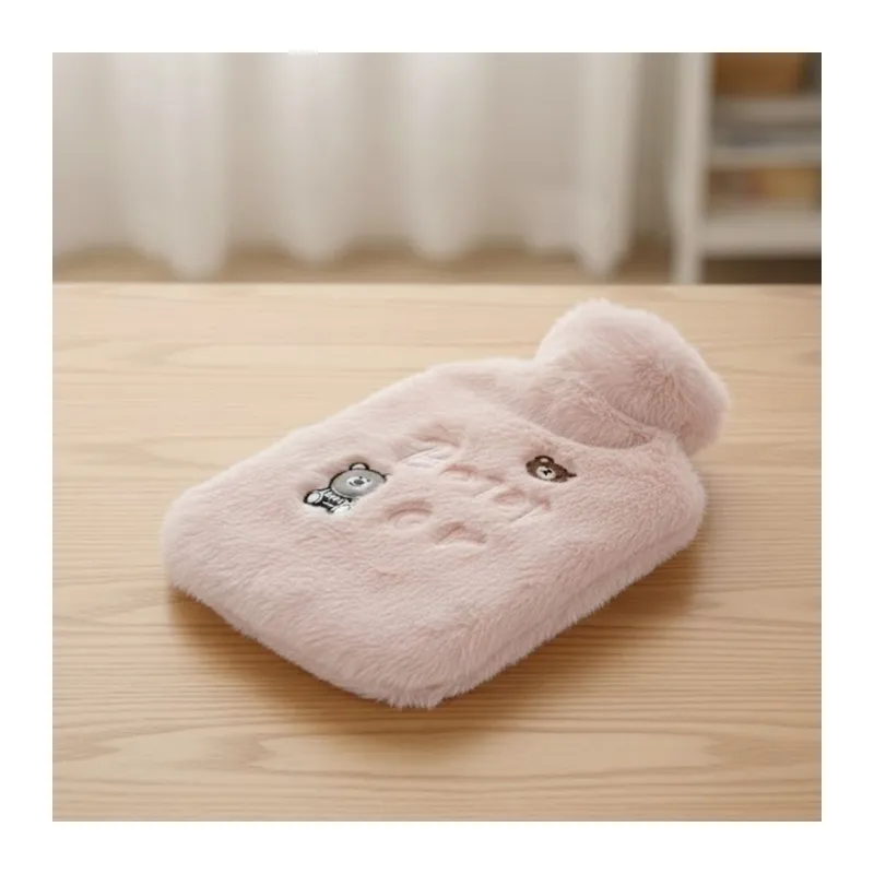 Işıklı Ayıcıklı Figürlü Pembe Peluş Sıcak Su Torbası 1 Lt – Yumuşak Kılıf, Uzun Süre Sıcak Tutan Termal Su Torbası (5643)