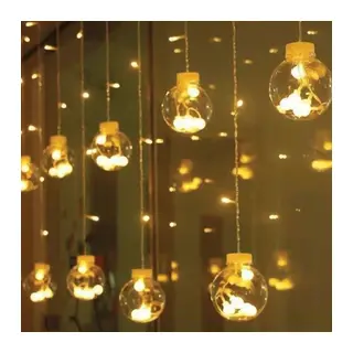10 Sarkıtlı Kumandalı Dekoratif Top İçi Mini Toplu LED Günışığı Rengi Dekoratif Aydınlatma (5643)
