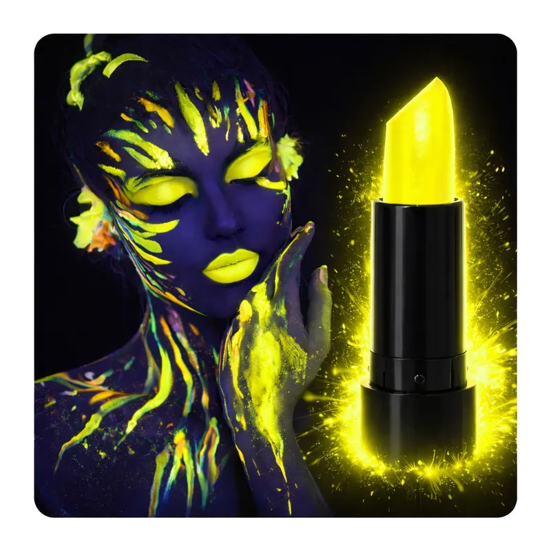 UV Neon Sarı Ruj – Karanlıkta Parlayan Makyaj Boyası (5643)