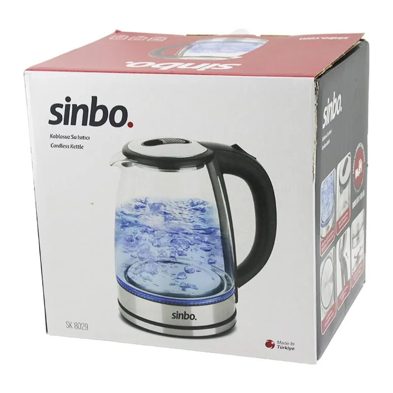 CAM KETTLE SU ISITICISI 1.8LT GİZLİ REZİDANS 360° DÖNEBİLME ÖZELLİK 1850-2200W SK-8029 (5643)