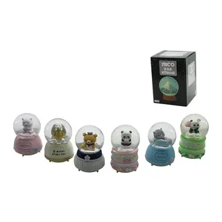 BÜYÜK BOY - 10CM PİLLİ - IŞIKLI MÜZİKLİ KAR KÜRESİ CAM HAYVAN FİGÜRLÜ - DESEN MİX RENKLİ HERHANGİ BİR TANESİ GÖNDERİLİR (5643)
