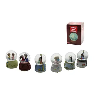 ORTA BOY - 8CM PİLLİ - IŞIKLI MÜZİKLİ KAR KÜRESİ CAM İNSAN FİGÜRLÜ - DESEN MİX RENKLİ HERHANGİ BİR TANESİ GÖNDERİLİR (5643)