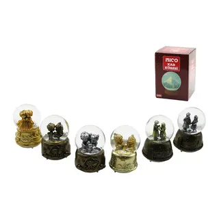 ORTA BOY - 8CM PİLLİ - IŞIKLI MÜZİKLİ KAR KÜRESİ CAM ESKİTME İNSAN FİGÜRLÜ - DESEN MİX RENKLİ HERHANGİ BİR TANESİ GÖNDERİLİR (5643)