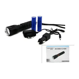 2IN1 ZOOMLU EL FENERİ - COB LED FİŞ - ÇAKMAK ŞARJLI METAL KASA 17CM 3000 LUMEN (5643)