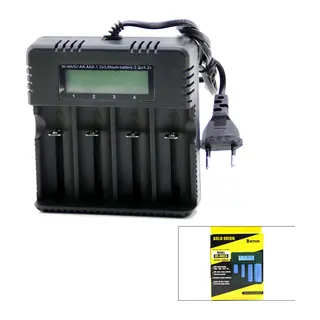 4LÜ PİL ŞARJ ALETİ 3000mA 4.2V FİŞLİ=AC 100-240V ETC - 26650 - 18650 - 16340 (5643)