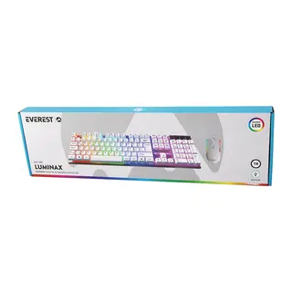 BEYAZ GÖKKUŞAĞI IŞIKLI USB KABLOLU OYUNCU KLAVYE - MOUSE SET (5643)
