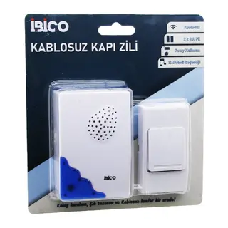 WİRELES KABLOSUZ KAPI ZİLİ PİLLİ 16 FARKLI MELODİ 50MT ÇEKİM ALANI PİL = 2AA - DÜĞME = 23A (5643)