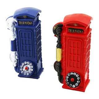 TELEFON KULÜBESİ VİNTAGE DEKORATİF BİBLO - KUMBARA RENKLİ 20X6X6CM REÇİNE (5643)