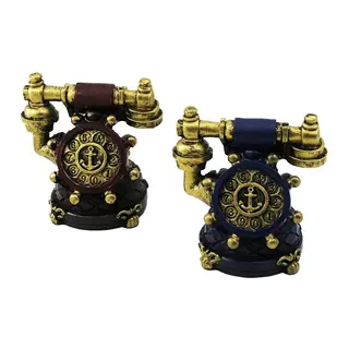 ANKESÖR TELEFON VİNTAGE DEKORATİF BİBLO - RENKLİ 10.5X6.5CM REÇİNE (5643)