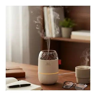 Ahşap Odun Ateşi Tasarımlı 280 Ml Ultrasonik Hava Nemlendirici & Aroma Difüzör – Soğuk Buhar Makinesi, Led Işıklı, Ortam Nemlendirici (5643)