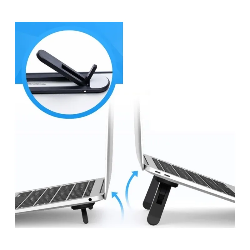 2 Kademeli Katlanabilir ve Yapışkanlı Laptop Standı Siyah (5643)