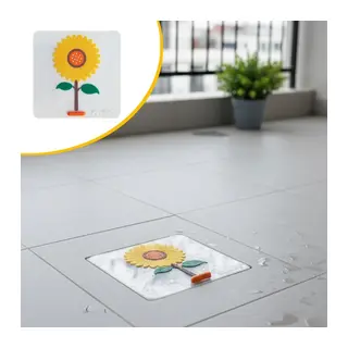 Ayçiçeği Tasarımlı Gider Koku Önleyici – Silikon Lavabo Gider Matı (5643)