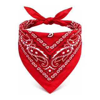 Kırmızı Kovboy Fuları Çocuk Bandana Western Desenli Boyun Fuları (5643)