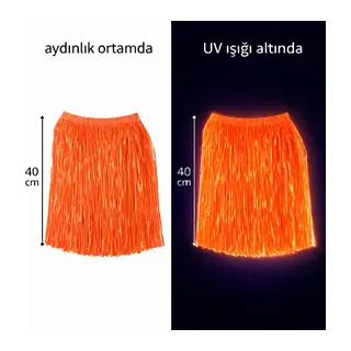 Neon Turuncu Hawaii Parti Eteği 40 cm (5643)
